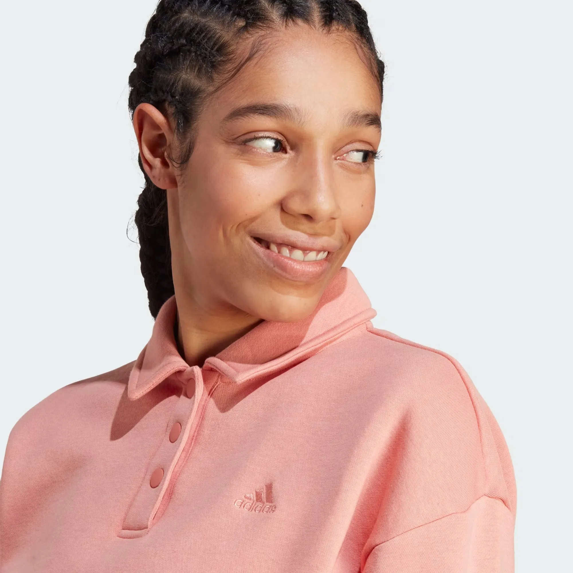 Adidas All Szn Fleece Graphic Polo Sweatshirt - Women