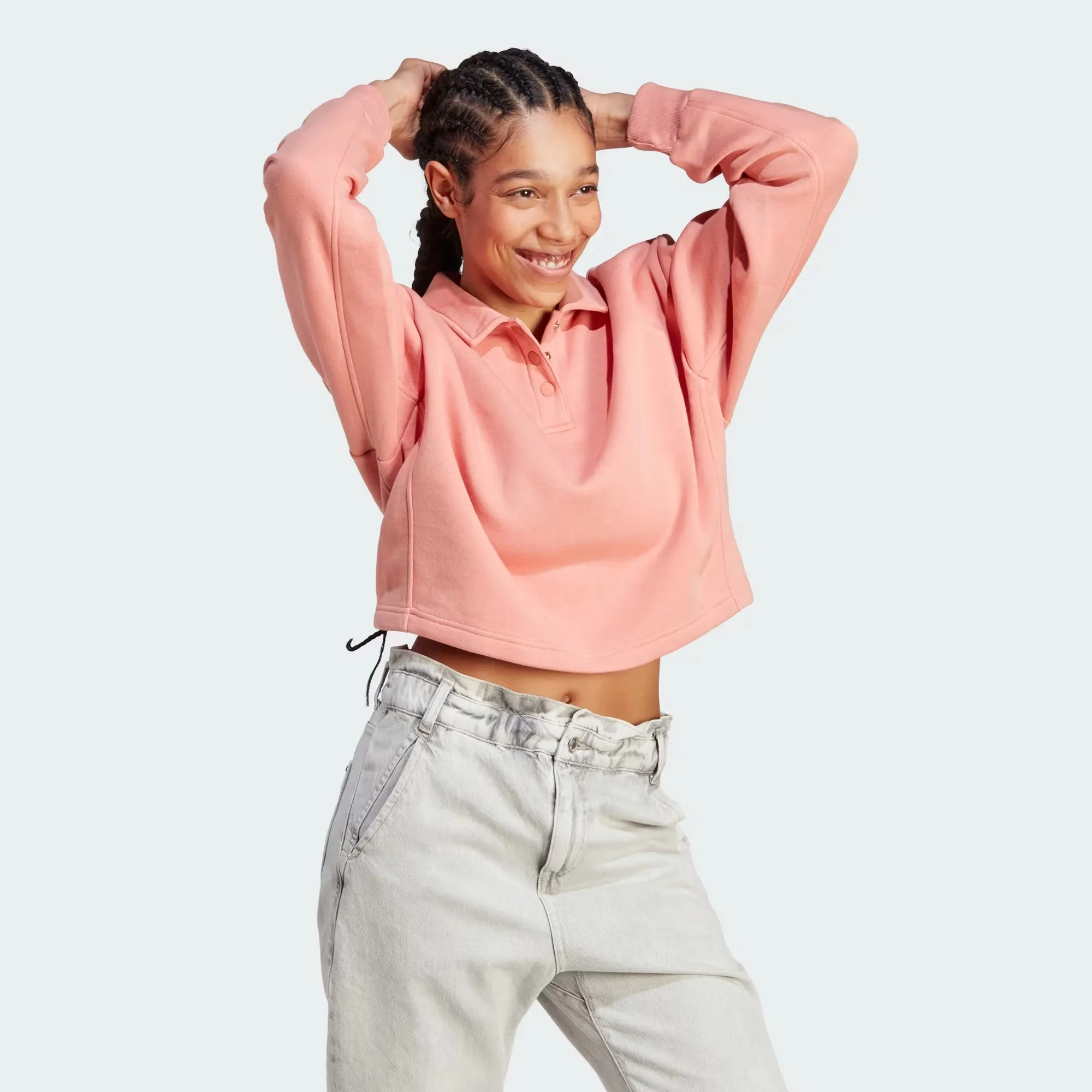 Adidas All Szn Fleece Graphic Polo Sweatshirt - Women