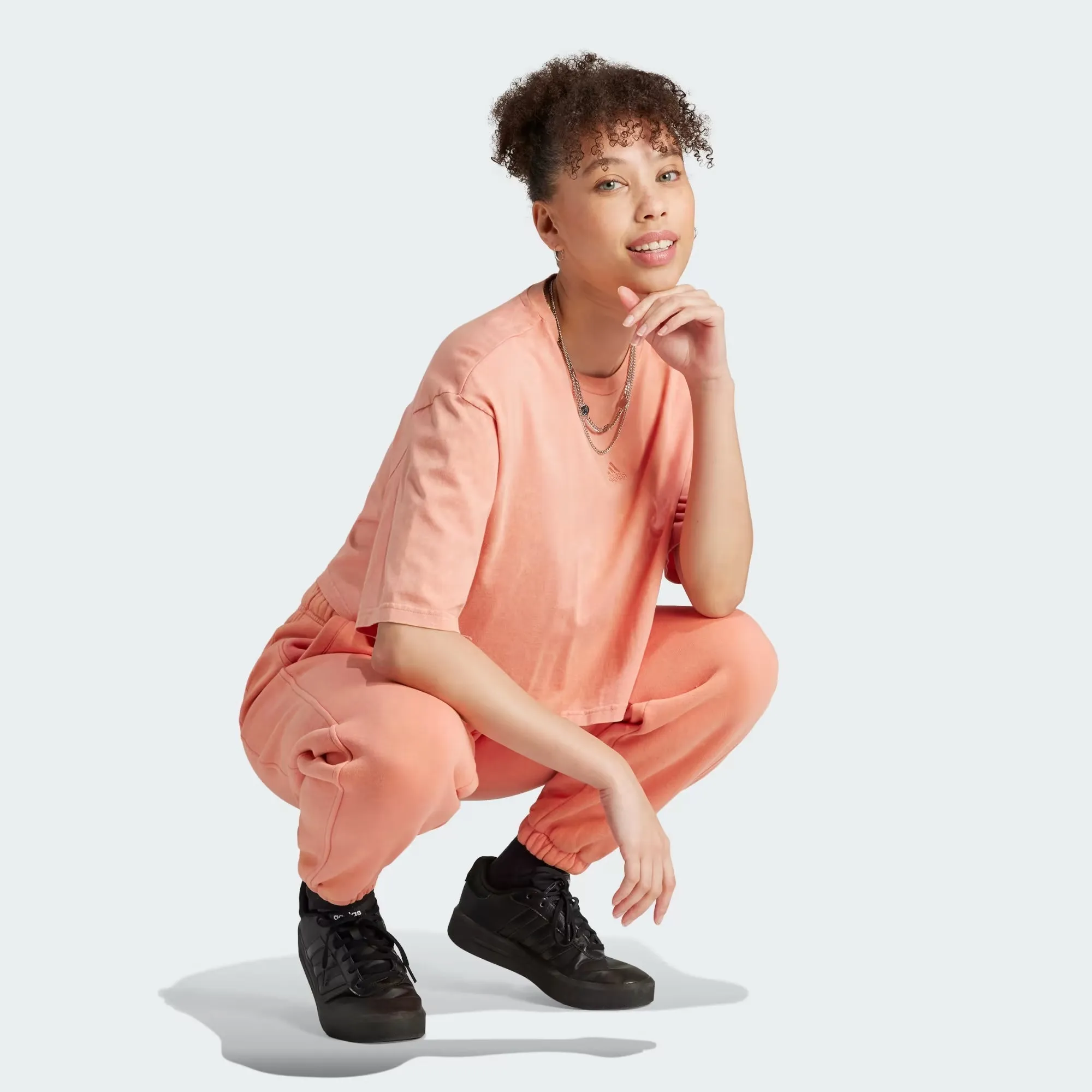 Adidas All SZN Fleece Washed Tee - Women