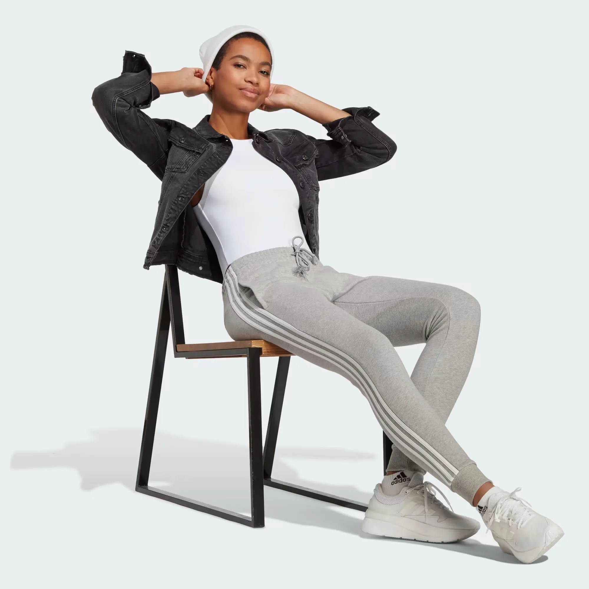 Adidas Essentials 3 Stripes French Terry Cuffed Pants - Women