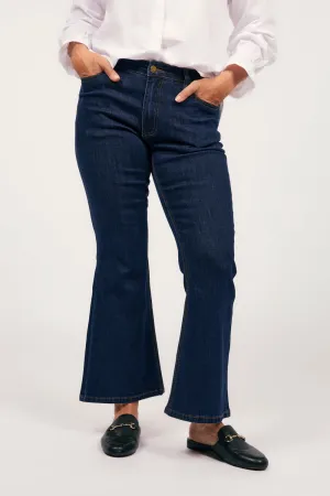 Adrift Denim Petite Flared Jeans in Dark Wash Adrift