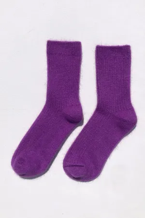 Angora Wool Socks (Amethyst)
