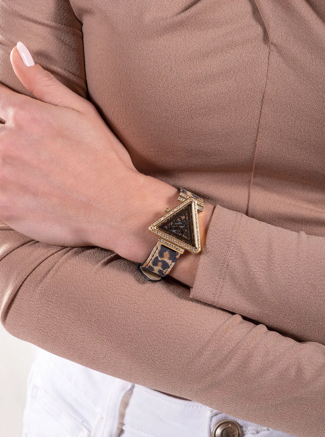 Animal Gold Fame Leather Watch Guess