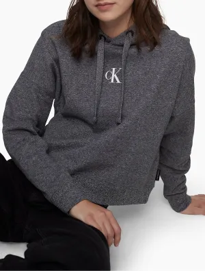 Calvin Klein Mini Monogram Logo Cropped Hoodie - Women