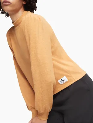 Calvin Klein Mock Neck Blouson Sleeve Sweater - Women