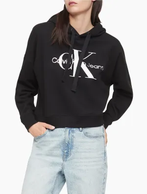 Calvin Klein Monogram Logo Cropped Hoodie - Women