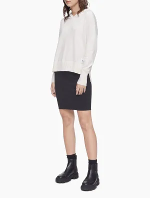Calvin Klein Monogram Logo Patch Hooded Sweater - Women