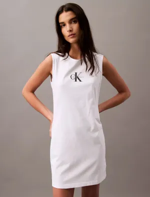 Calvin Klein Monogram Logo Sleeveless T-Shirt Dress - Women
