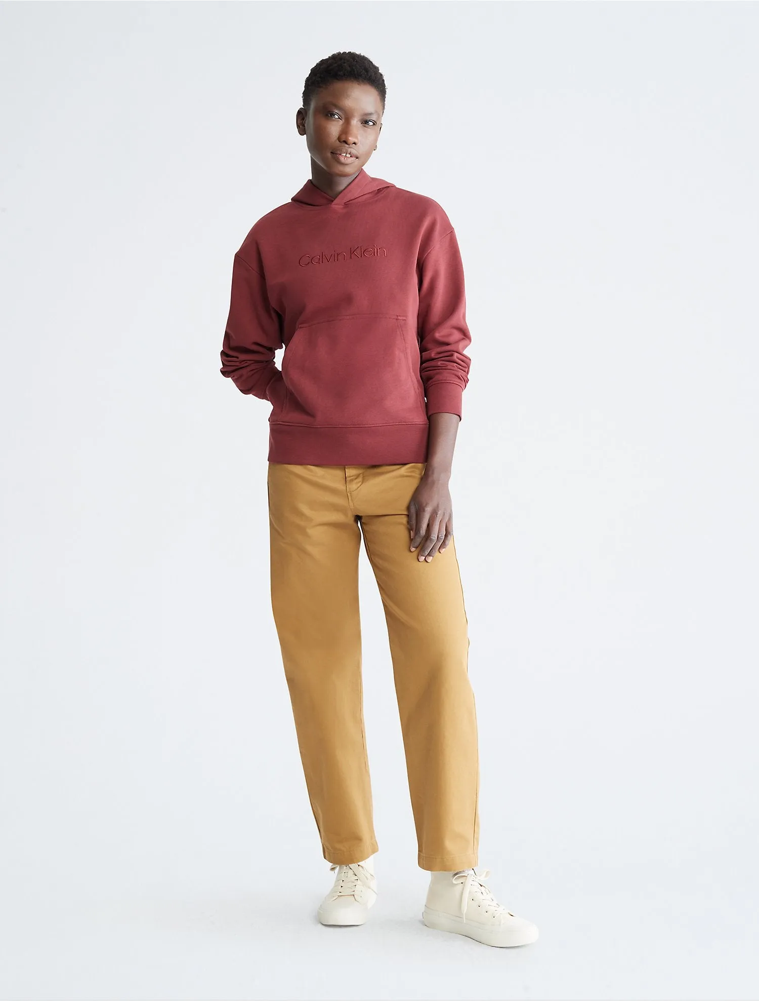 Calvin Klein Relaxed Fit Standard Logo Hoodie - Women