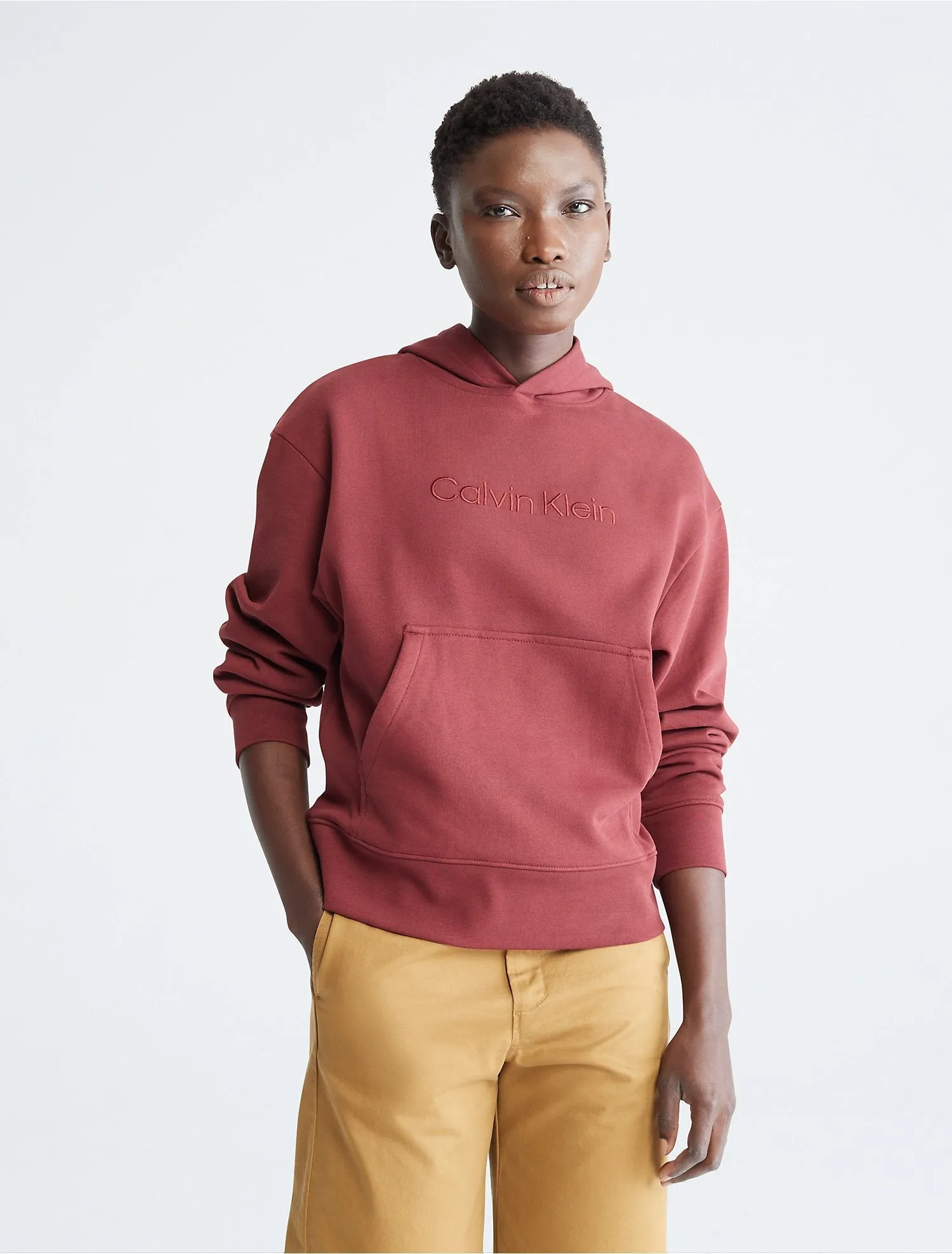 Calvin Klein Relaxed Fit Standard Logo Hoodie - Women