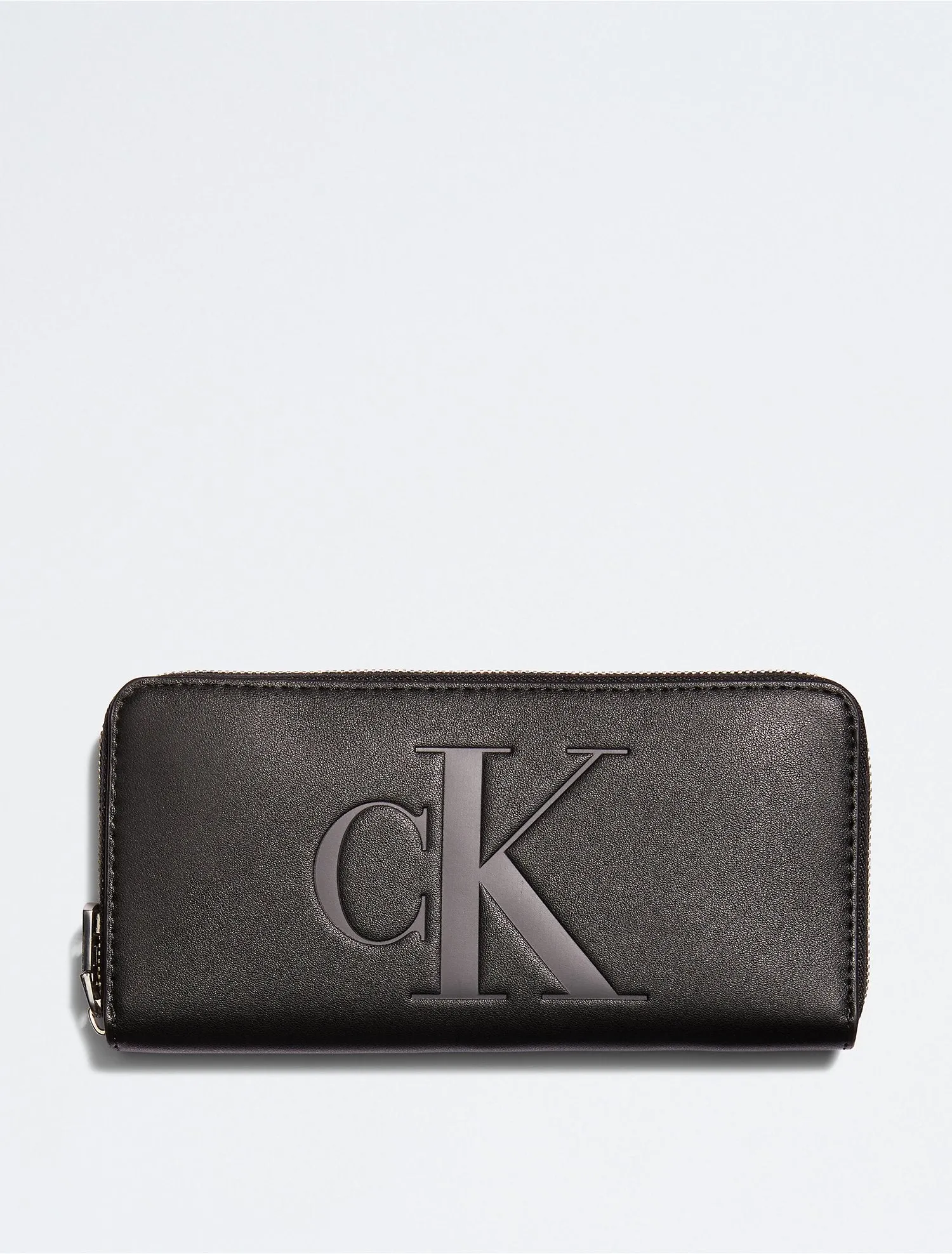 Calvin Klein Sculpted Monogram Large Zip Wallet - Women
