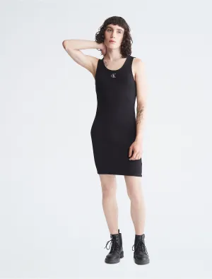 Calvin Klein Slub Ribbed Strappy Mini Dress - Women