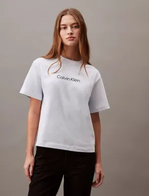 Calvin Klein Standard Logo Boxy Fit Crewneck Tshirt - Women