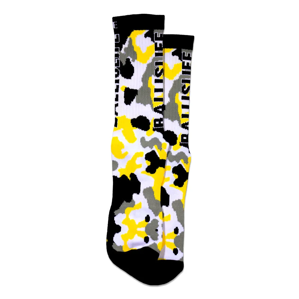 Camo Socks in Yellow Ballislife