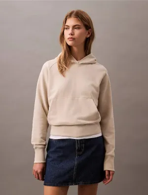 CK Logo Cotton Terry Hoodie - Women