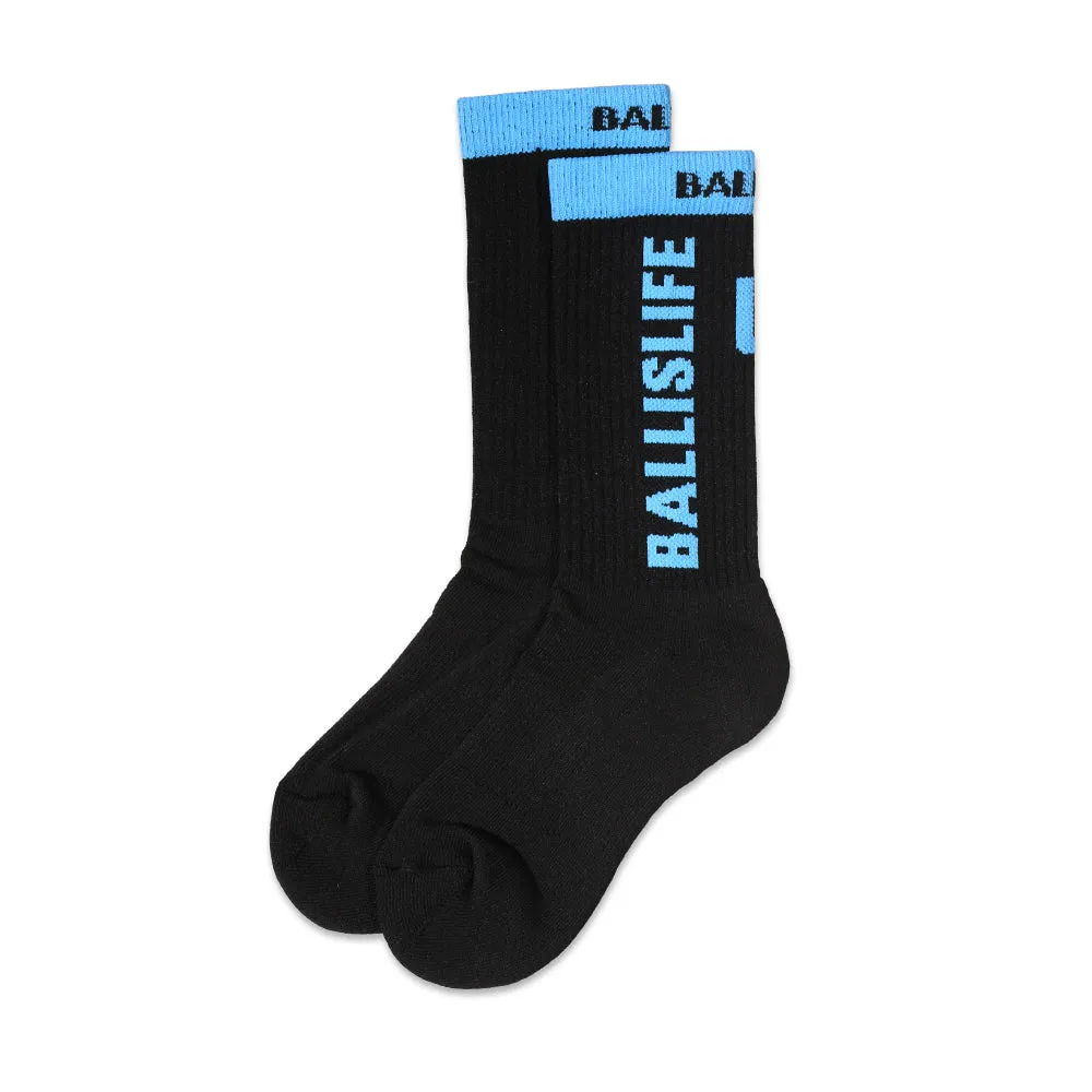 Elite Socks in Black/Carolina Ballislife