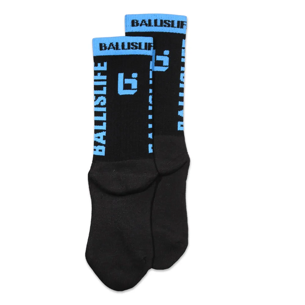 Elite Socks in Black/Carolina Ballislife