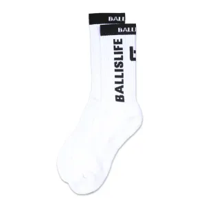 Elite Socks in White/Black Ballislife