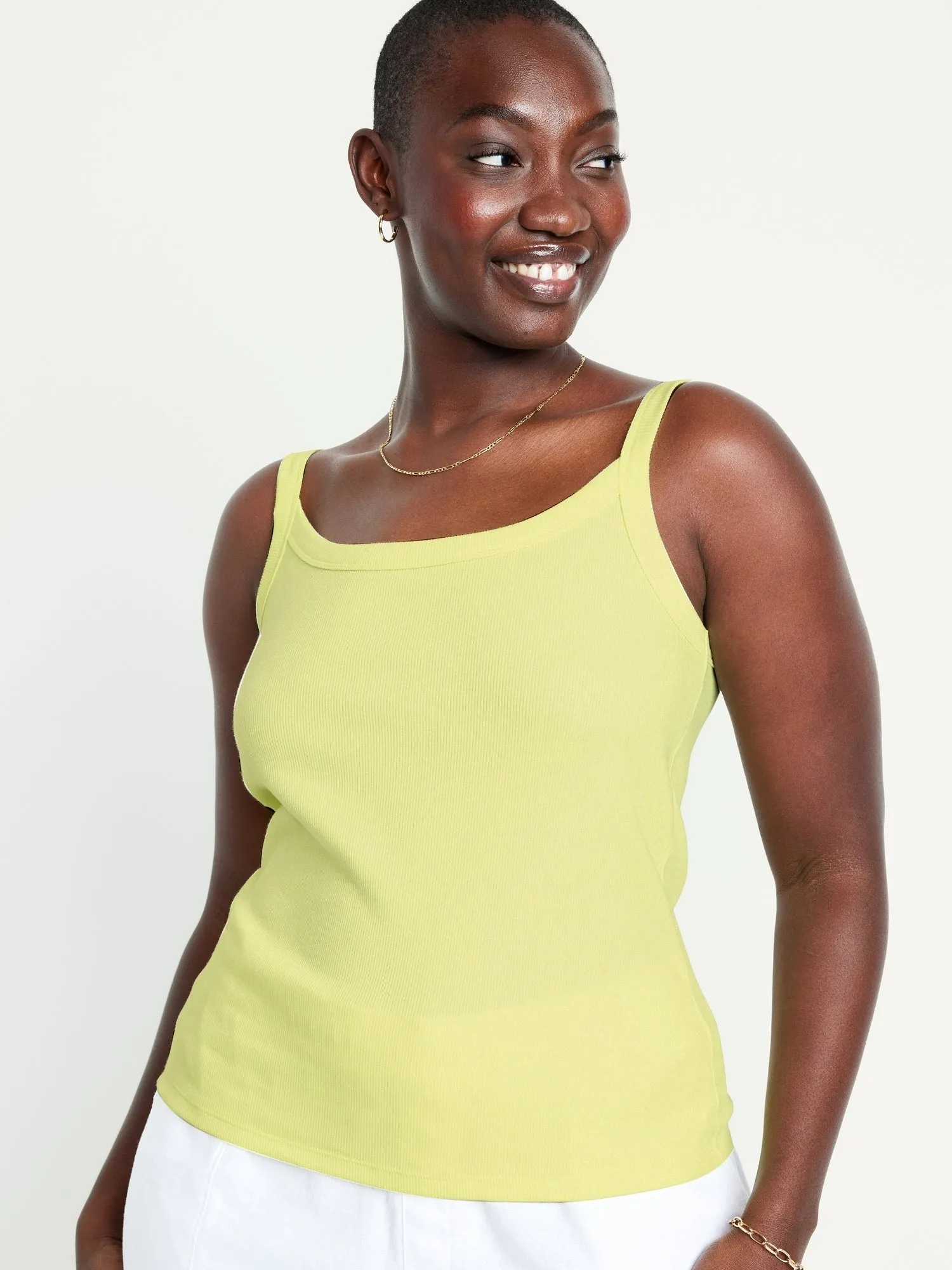 Fitted Rib-Knit Tank Top for Women