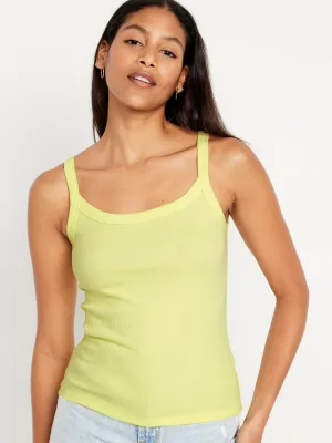 Fitted Rib-Knit Tank Top for Women