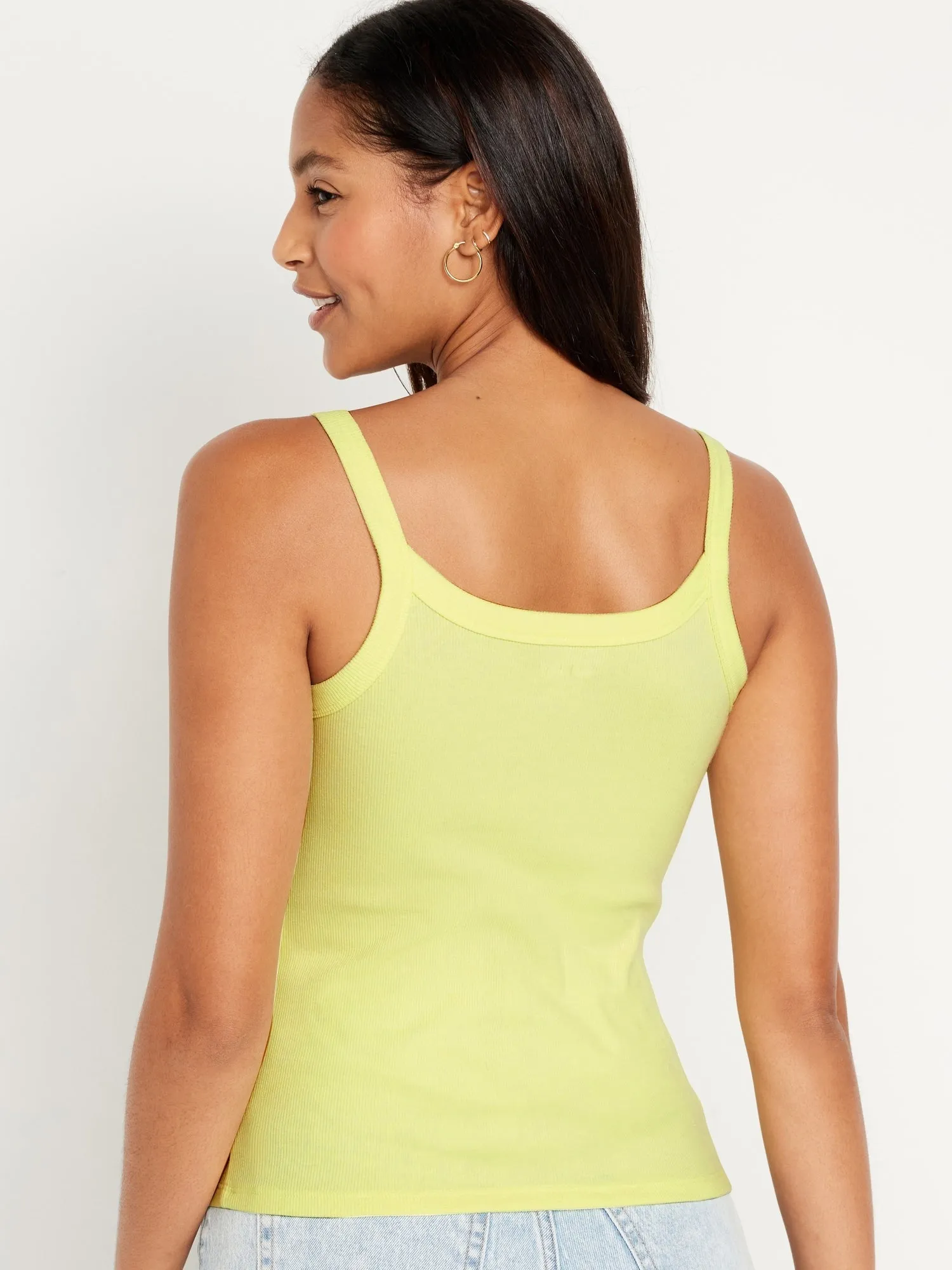 Fitted Rib-Knit Tank Top for Women
