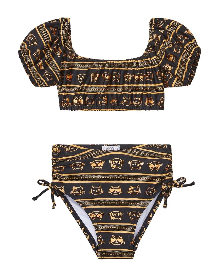 Flapdoodles girls  Peasant Crop Top 2pc Swimsuit, 2T