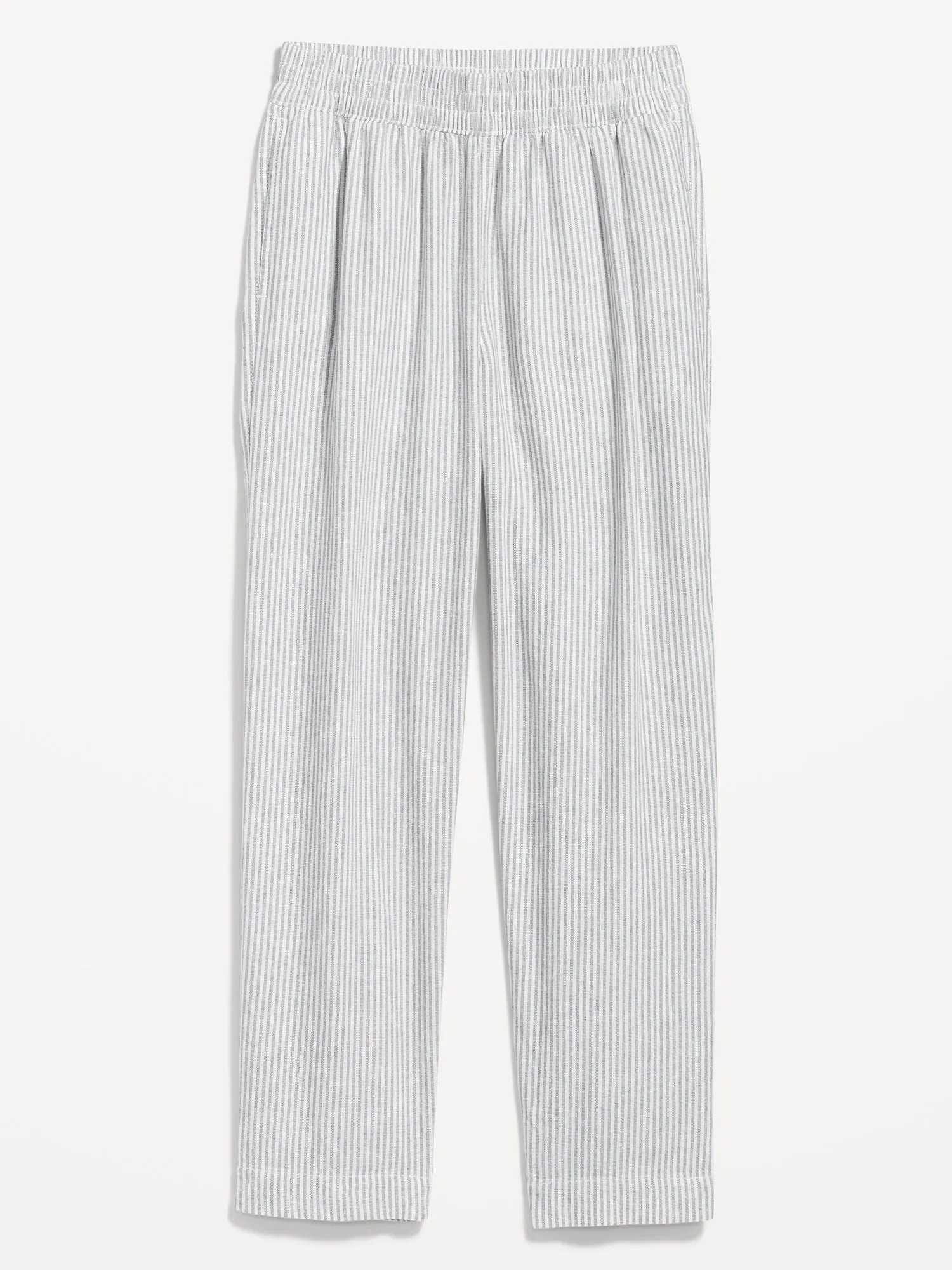 High-Waisted Linen-Blend Straight Pants for Women