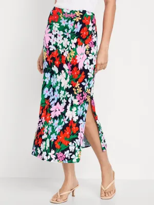 High-Waisted Midi Slip Skirt for Women