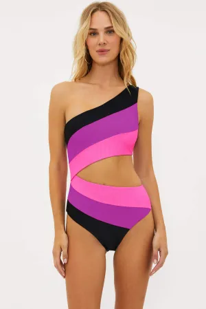 Joyce One Piece Vivid Violet Colorblock Beach Riot