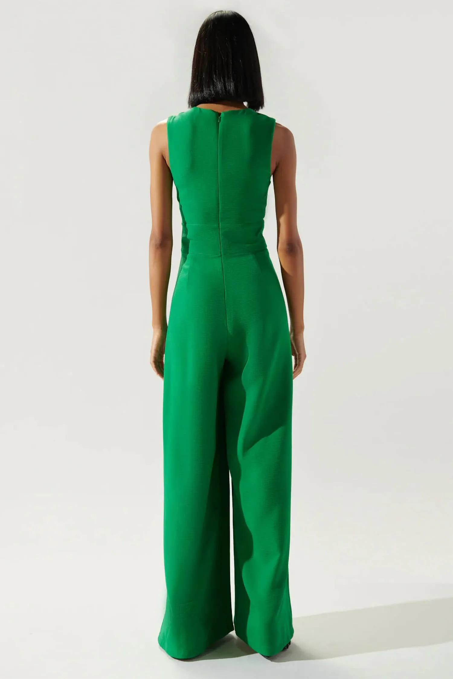 Klara Wide Leg Jumpsuit In Hunter Green
