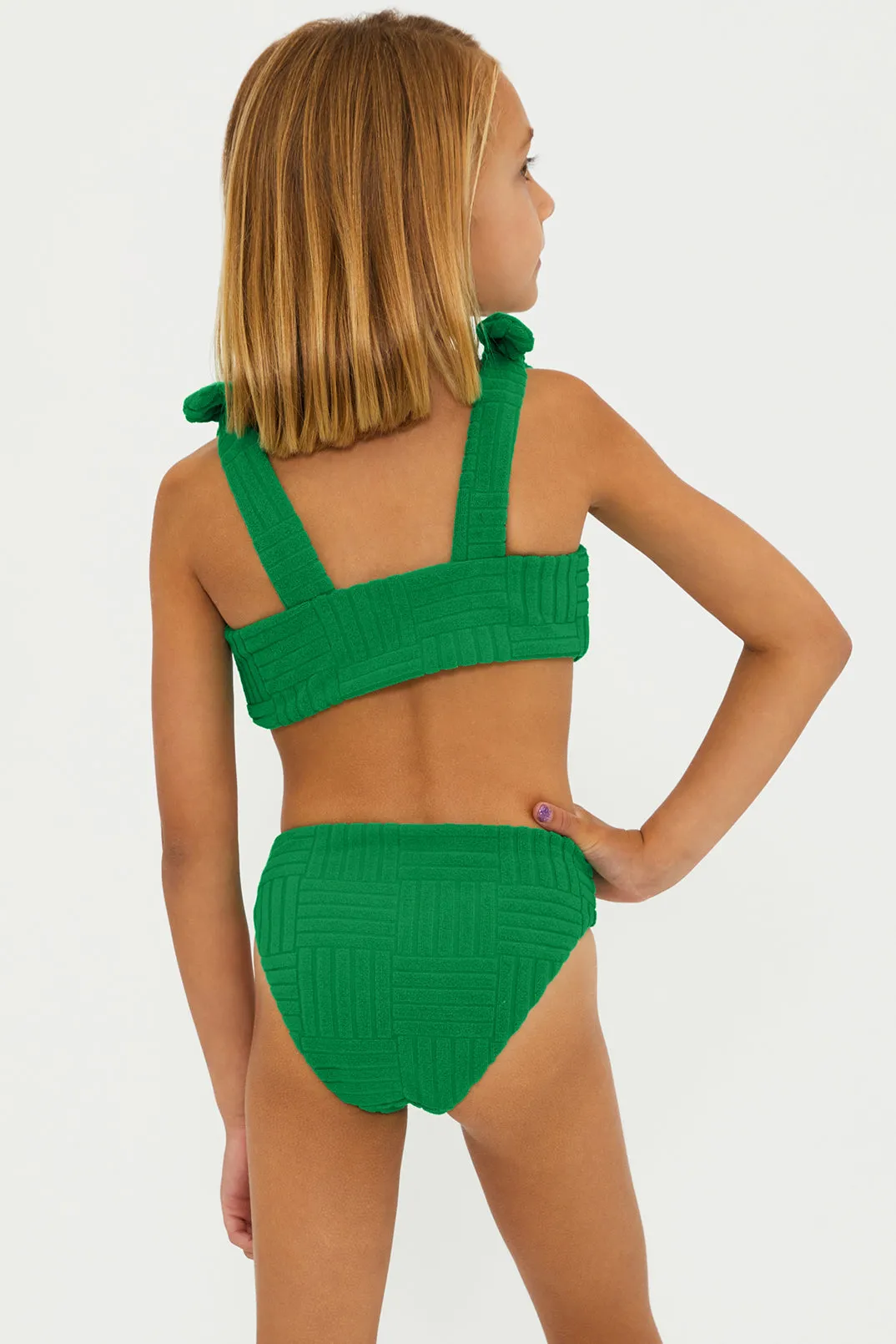 Little Stella Two Piece Jelly Bean Green Terry Beach Riot