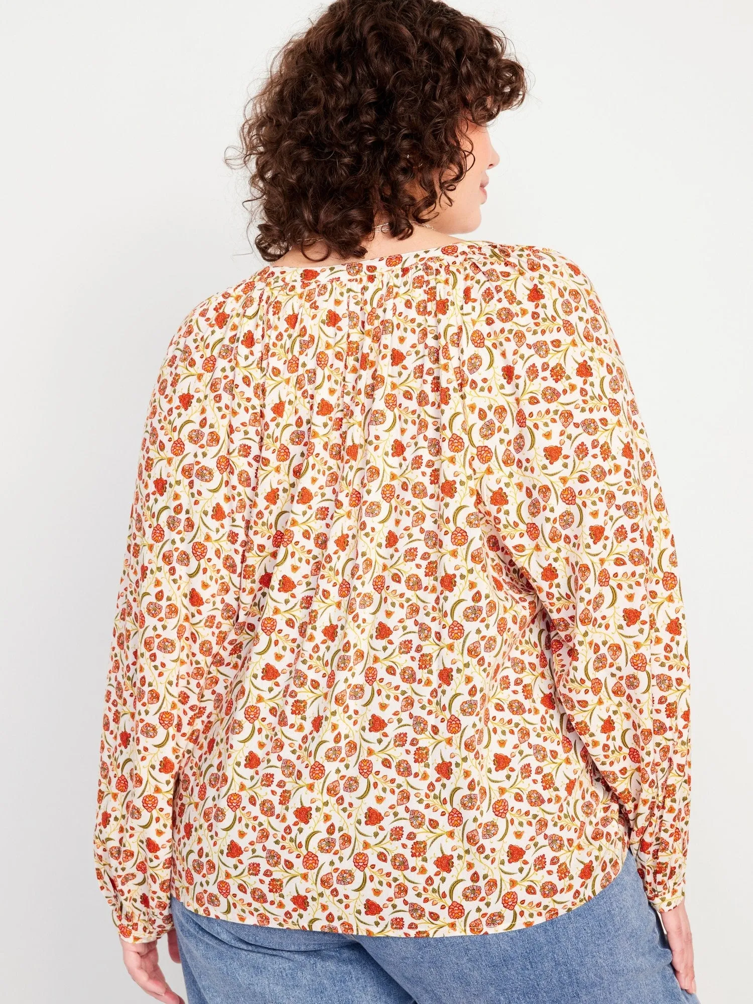 Long-Sleeve Floral Top for Women