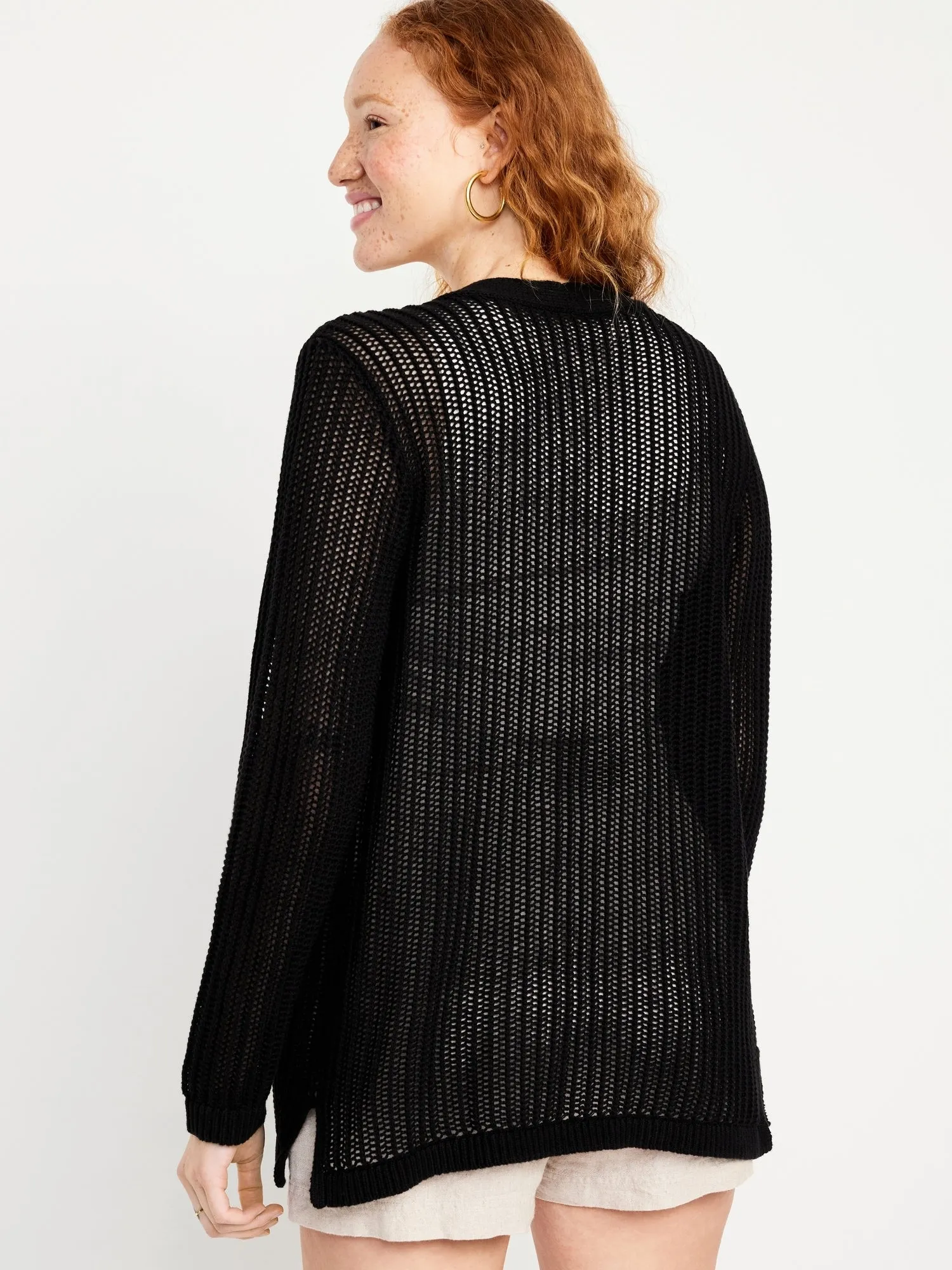 Open-Front Longline Sweater for Women
