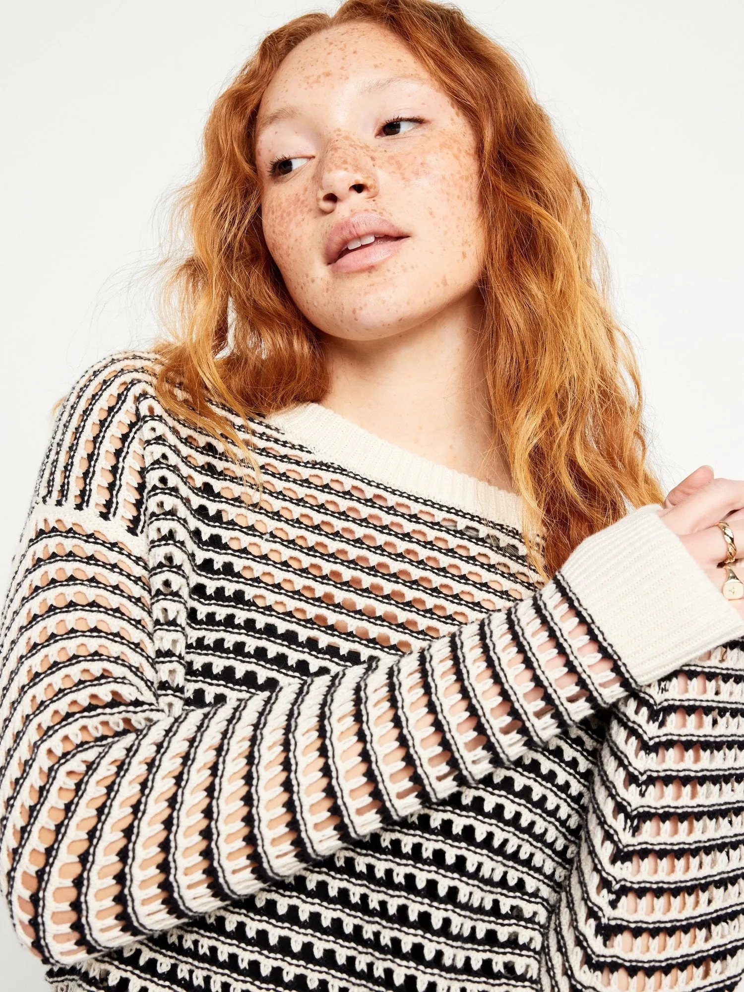 Open-Stitch Sweater for Women