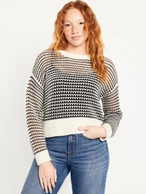 Open-Stitch Sweater for Women