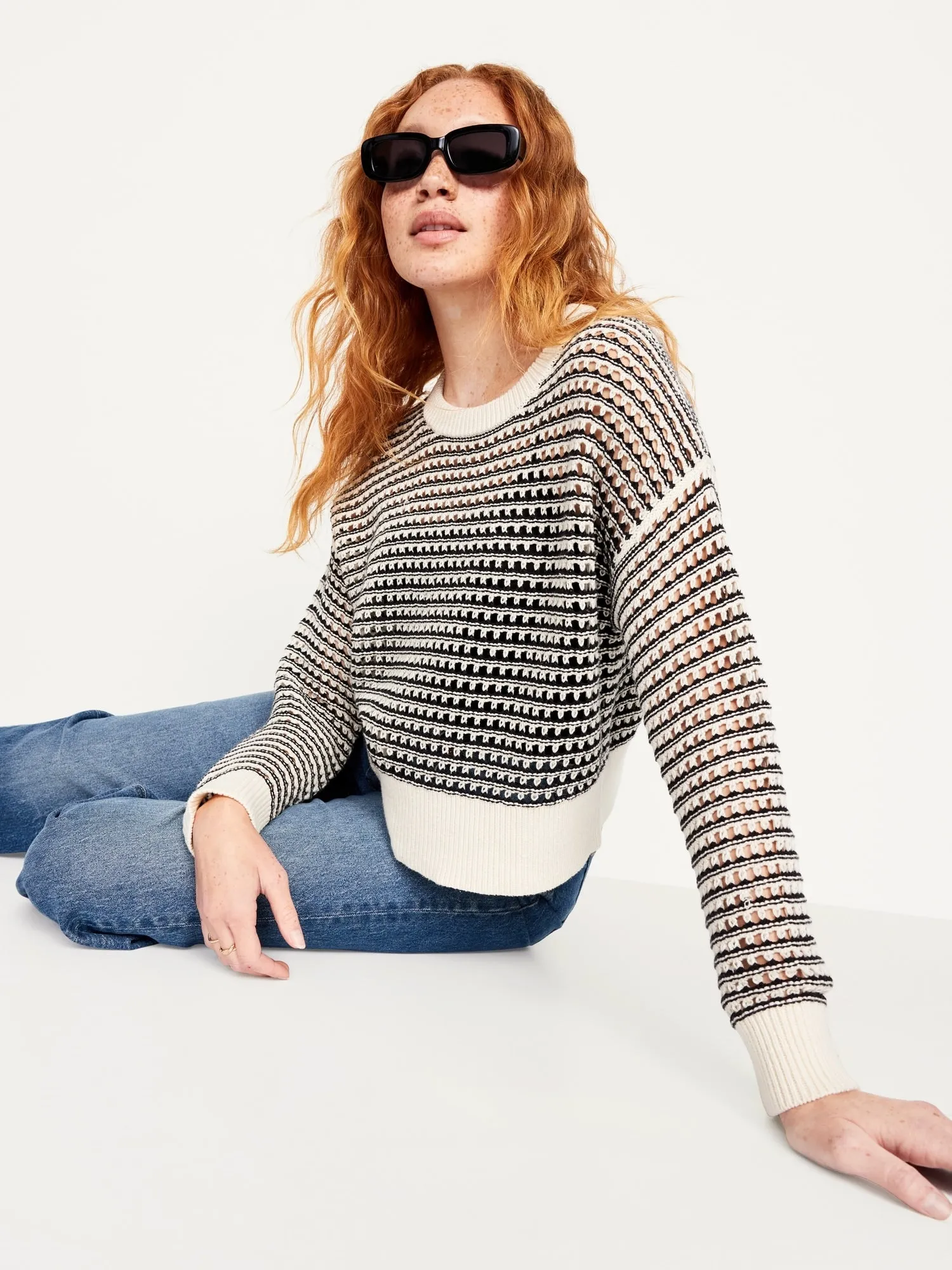 Open-Stitch Sweater for Women