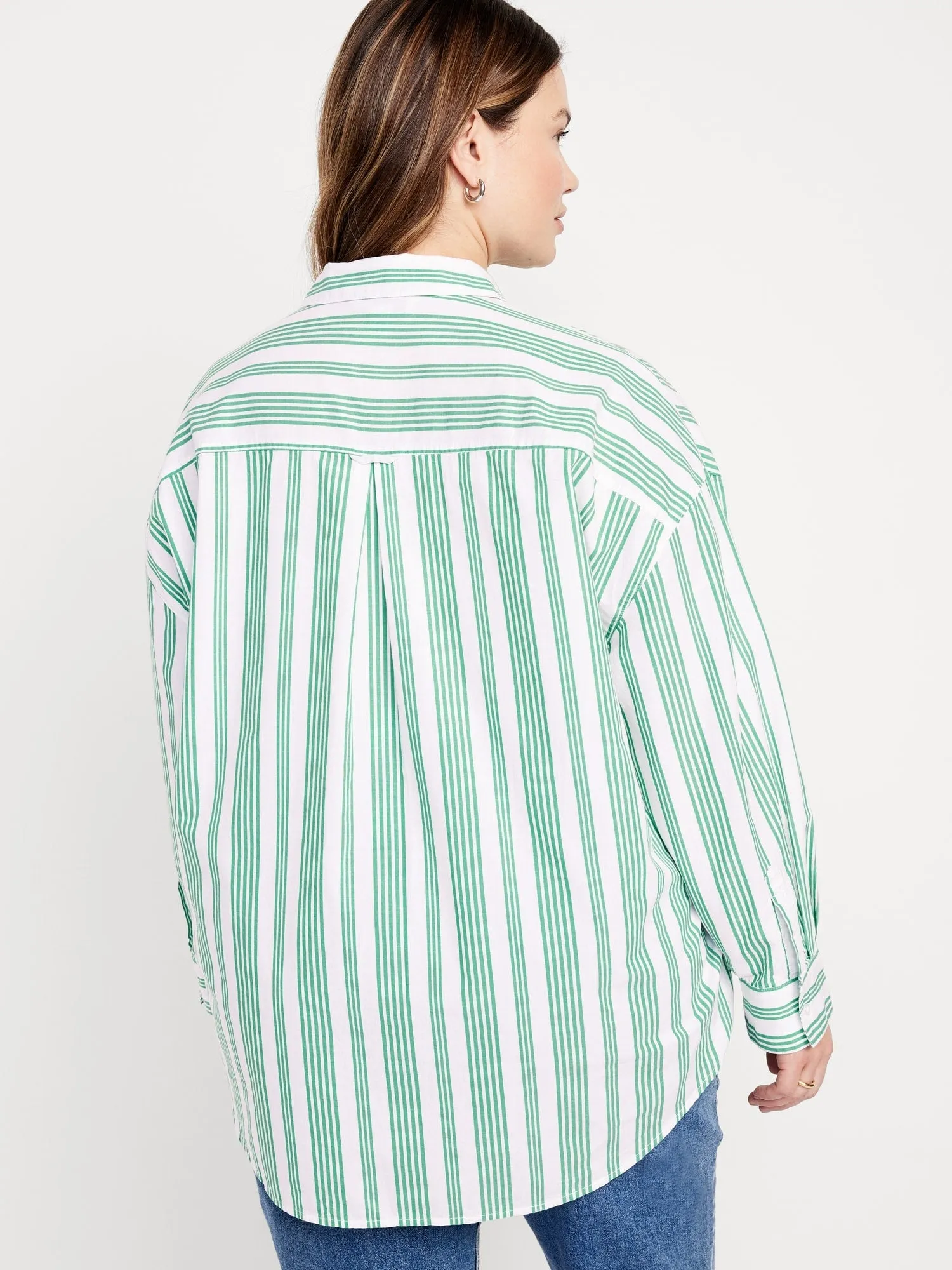 Oversized Button-Down Boyfriend Shirt for Women