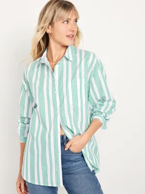 Oversized Button-Down Boyfriend Shirt for Women