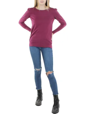 Plus   Womens Cotton Cashmere Shirred Shoulder Pullover Sweater
