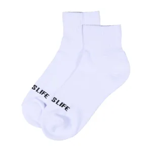 Solid Extra Cushioned Low Socks in White Ballislife