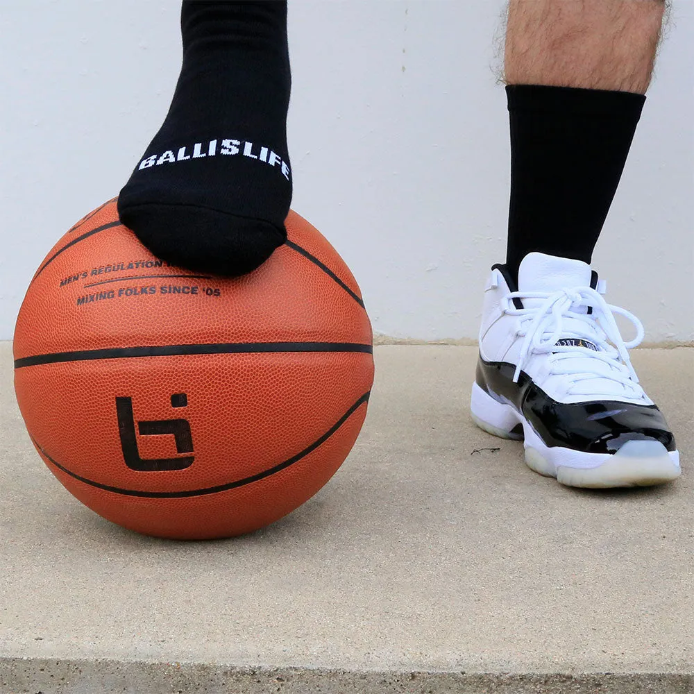 Solid Extra Cushioned Mid Socks in Black Ballislife