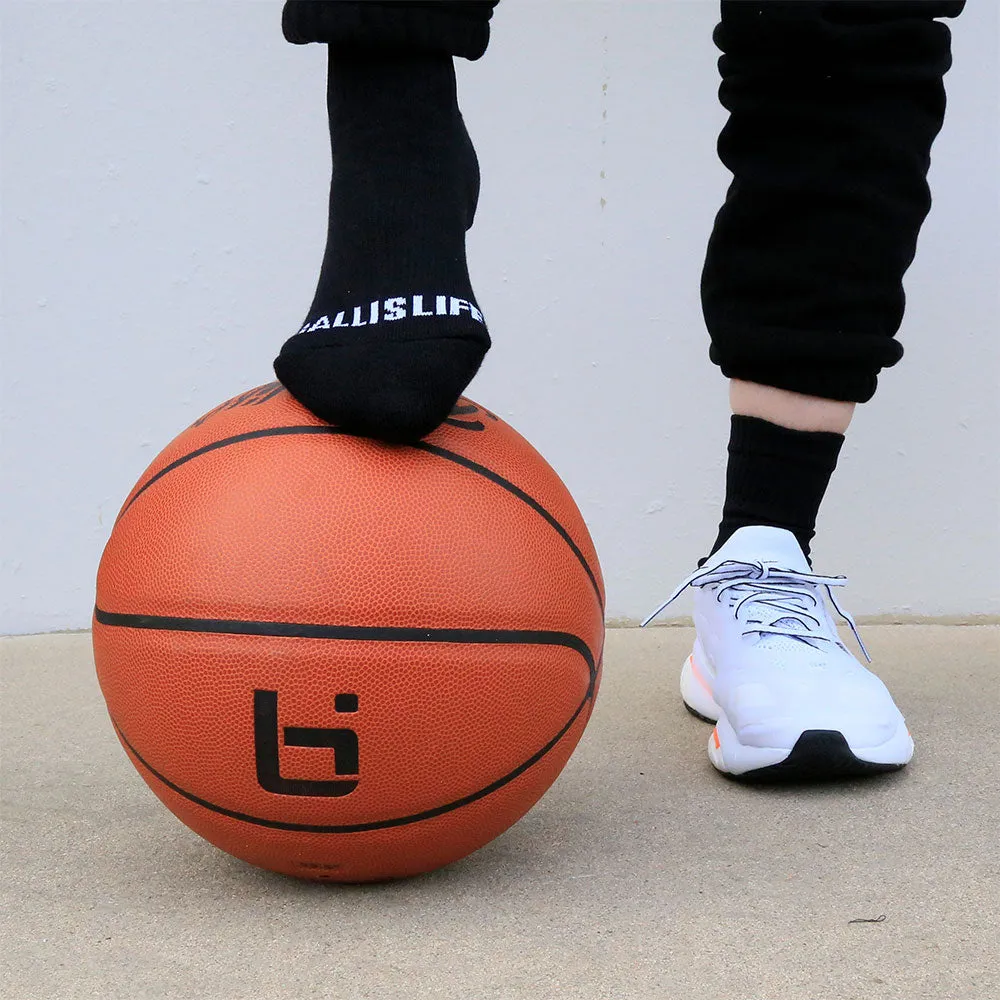 Solid Extra Cushioned Mid Socks in Black Ballislife