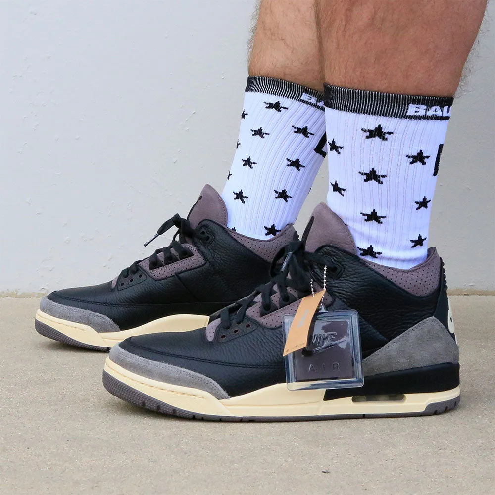 Star Socks in White Ballislife