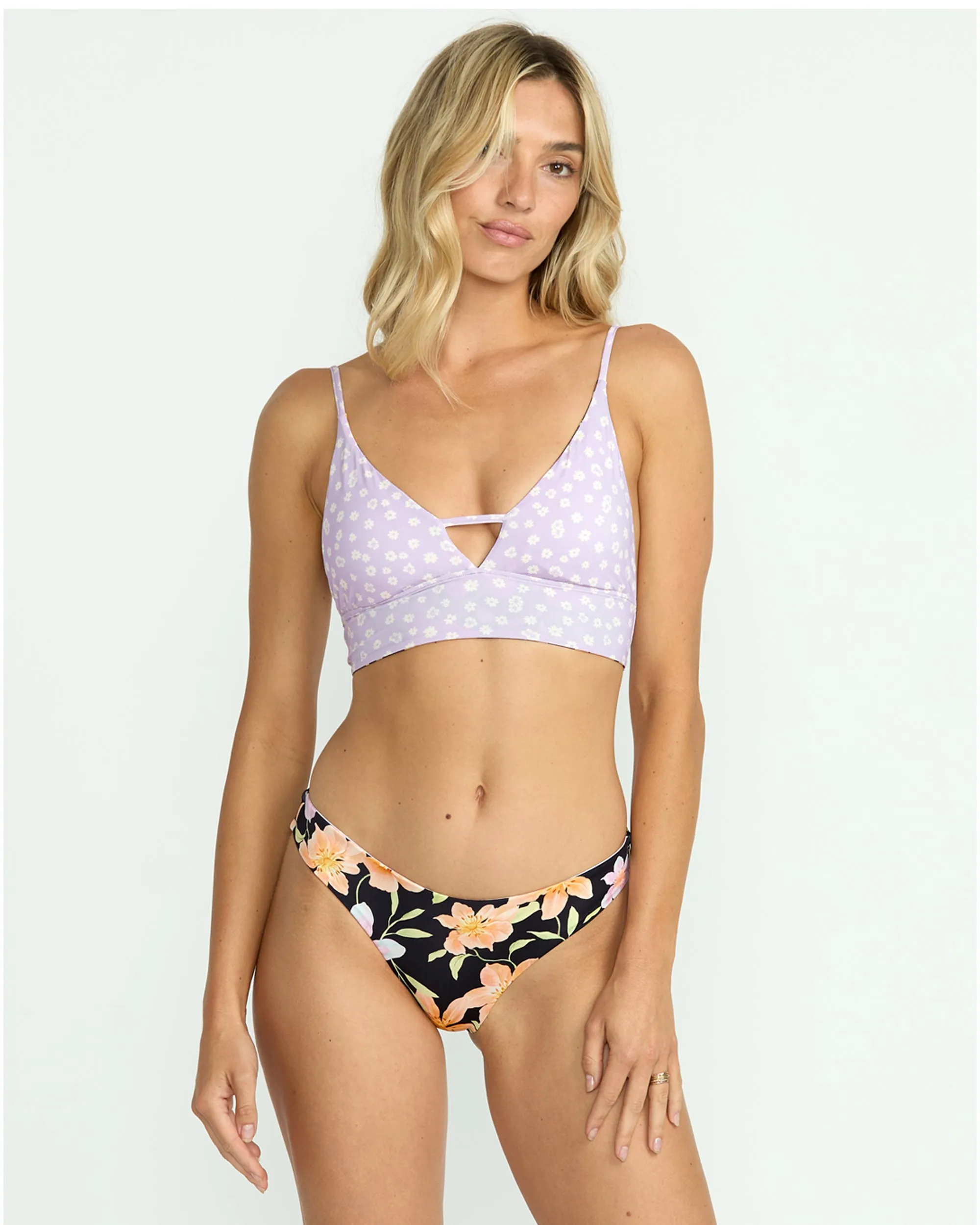 Twin Sol Reversible V Neck Cami Bikini Top - Multi Billabong