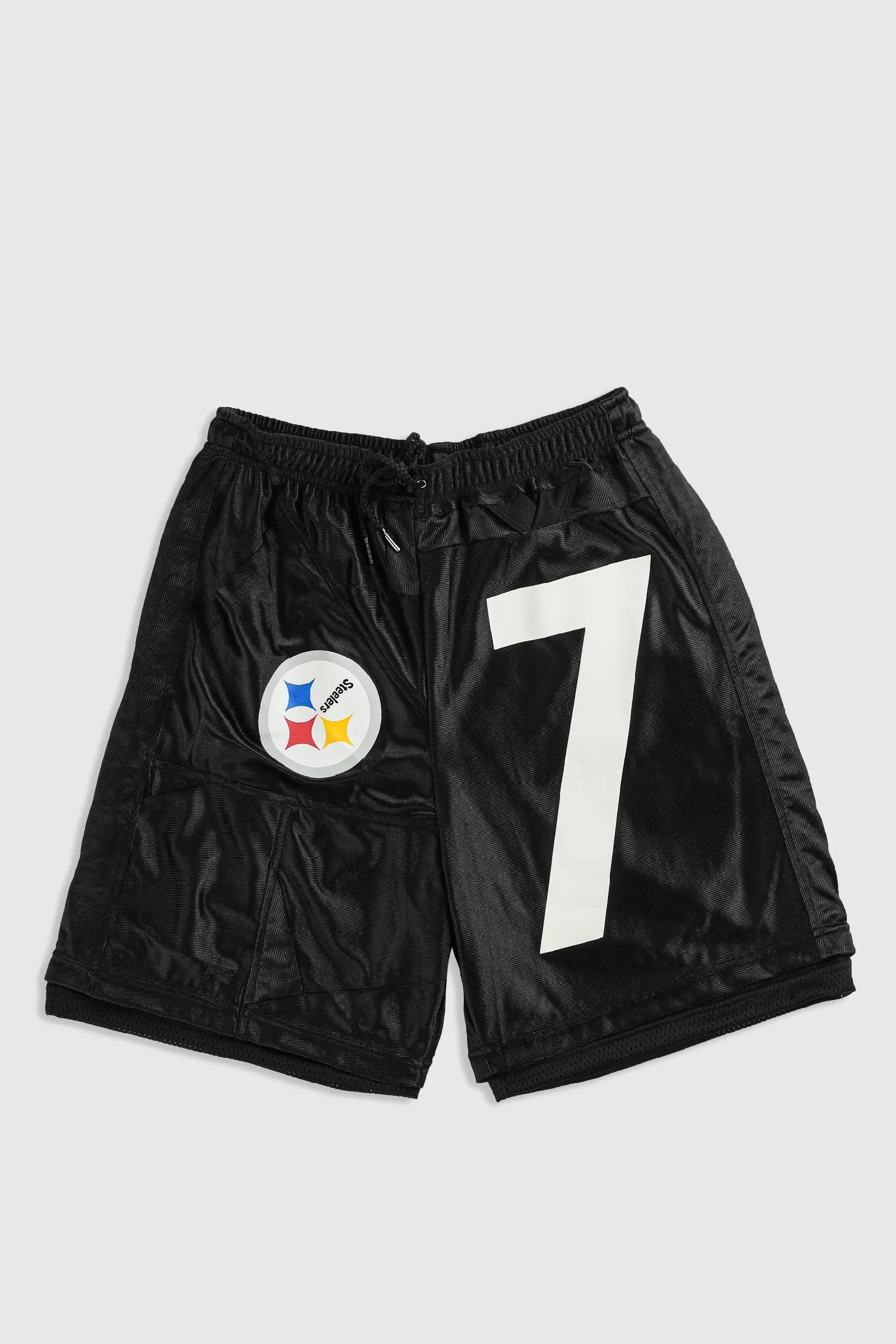Unisex Rework Steelers NFL Jersey Shorts - Women-S, Men-XS Frankie