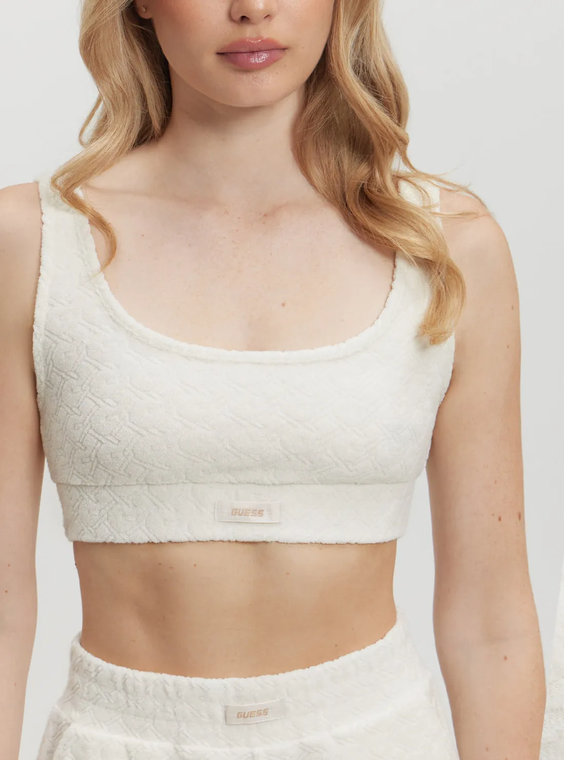 White Lola Active Top Guess