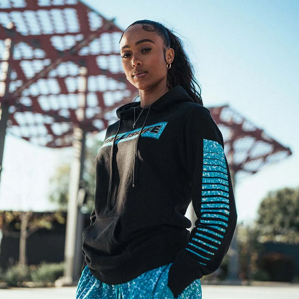 WMNS Splash Hoodie in Black/Blue Ballislife