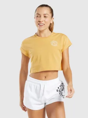 Women's Brand Logo Printed Top,Yellow