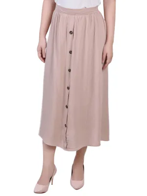Women's Buttons MIDI Skirt,Beige