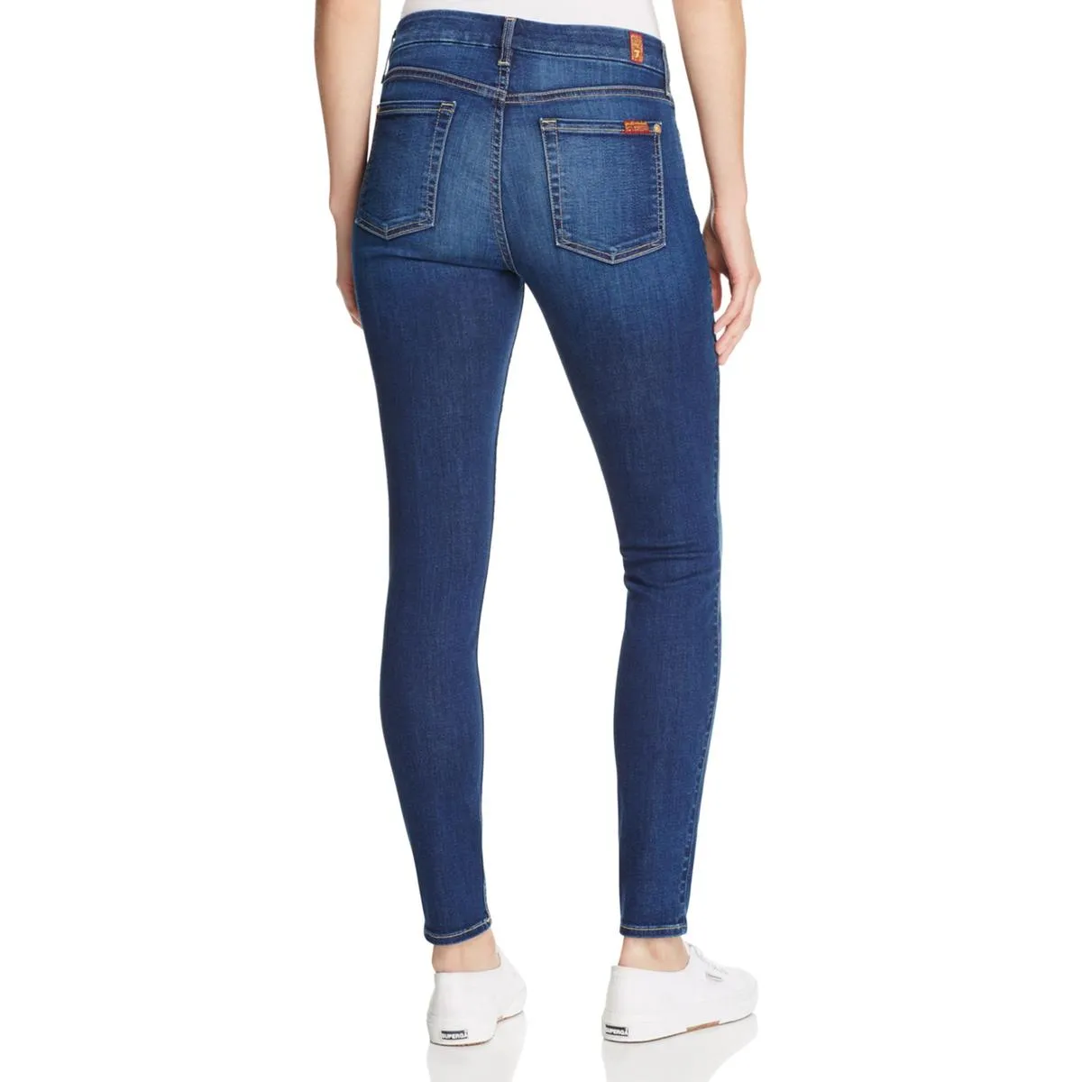 Womens Denim Mid-Rise Skinny Jeans